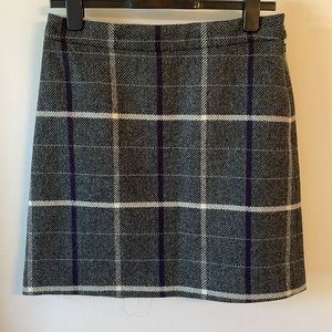 Brooks Brothers  Plaid Wool Mini Skirt, Size 6